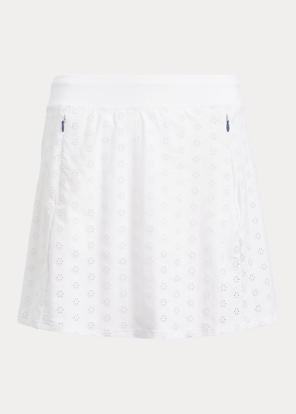 Skorts Ralph Lauren Mujer Blancos - Eyelet Golf - NKLBW8520